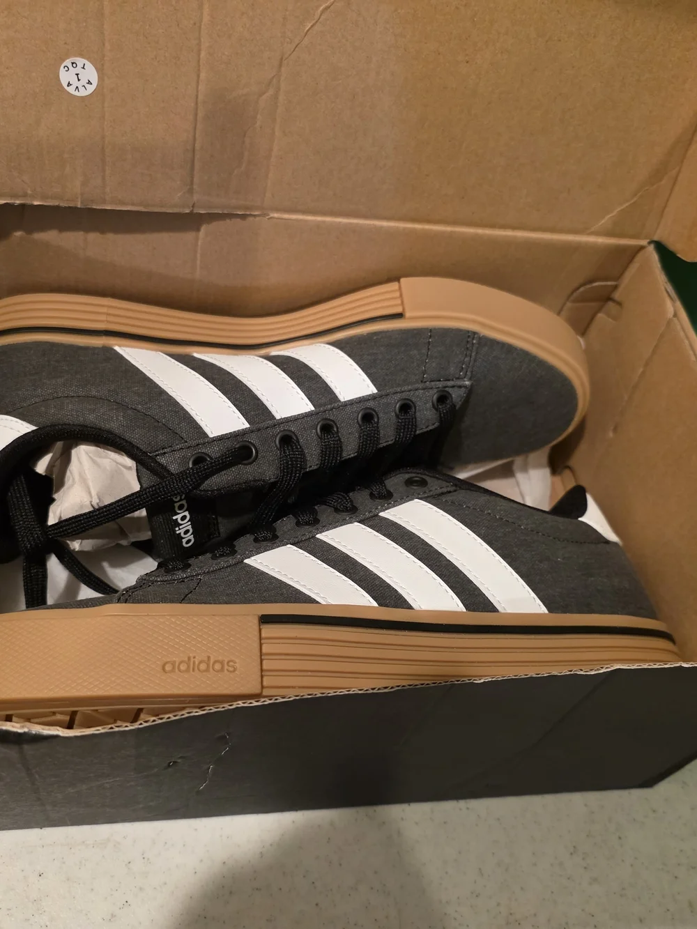 Adidas Daiky 4.0 Charcoal and White Low-Top Sneakers - New